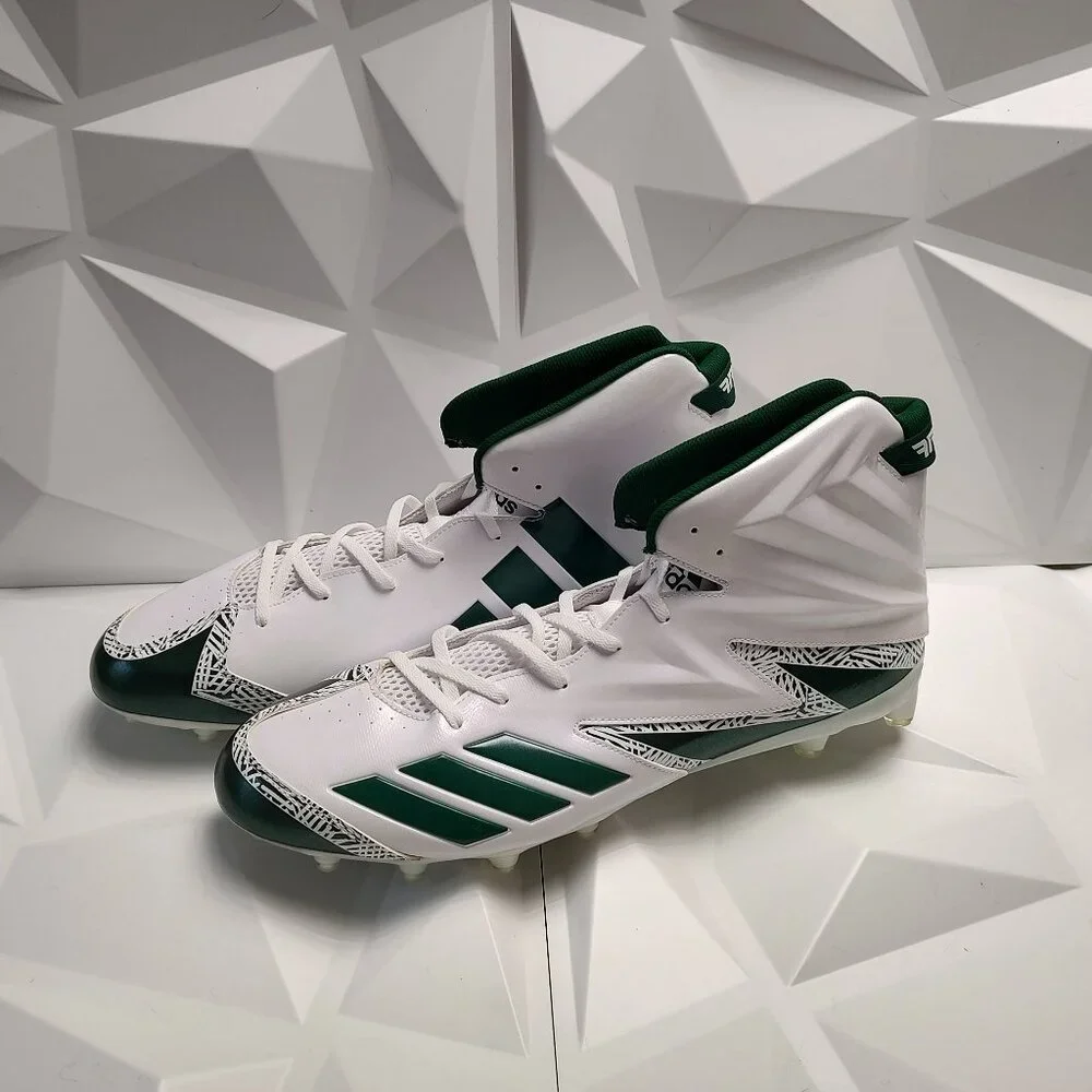 Adidas Mens Football Cleats 18 White Green Shoe Lacrosse Freak X Carbon High - Picture 7 of 15